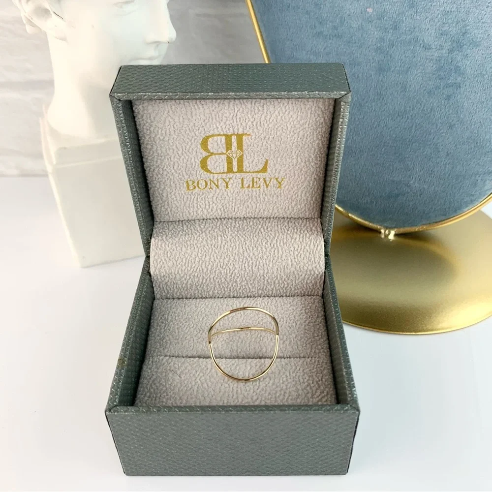 NEW! Bony Levy 14K Yellow Gold Open Circle Ring Size 6